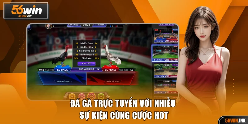 Đá Gà Trực Tuyến Là Gì? Kỹ Thuật Cược Dễ Thắng Tại 56WIN 3 Đá gà trực tuyến với nhiều sự kiện cùng cược hot